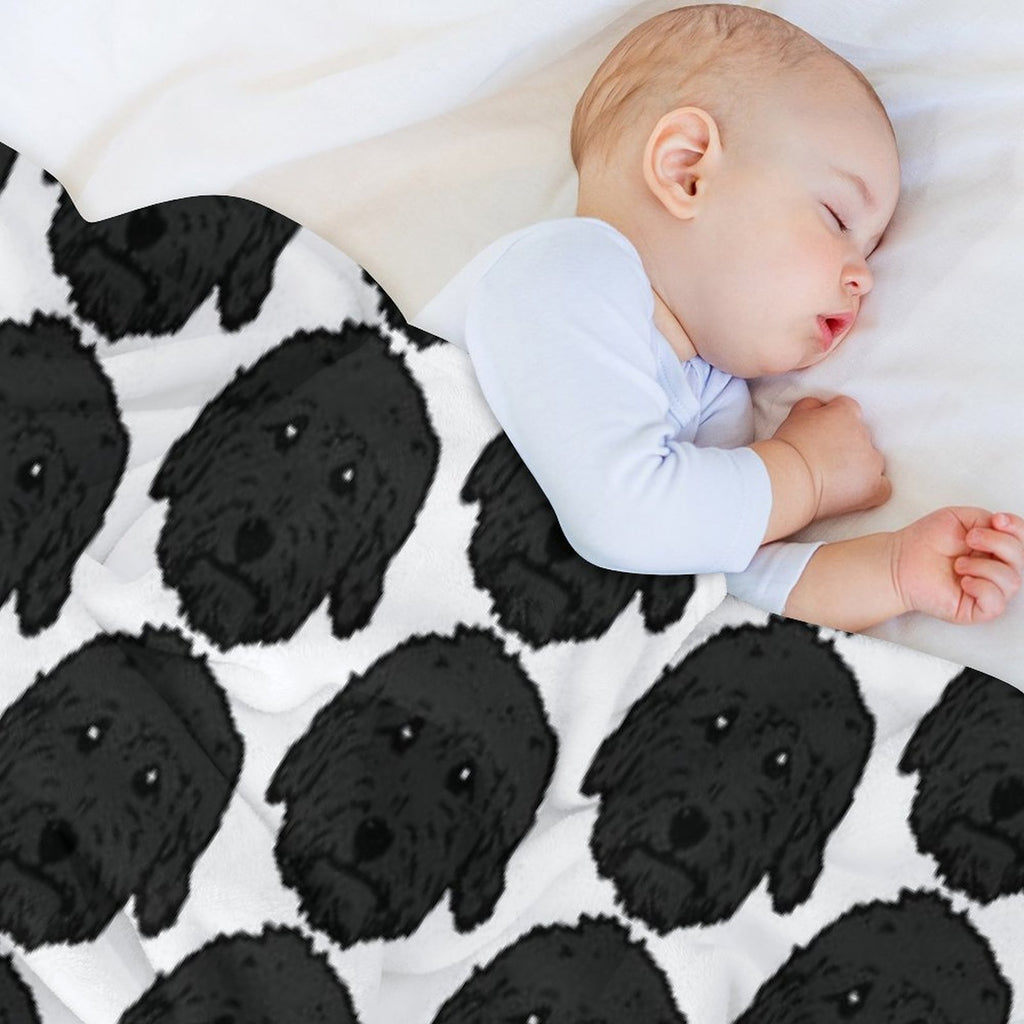 Charcoal Poodle - Dark Gray Goldendoodle! Black Labradoodle! Adorable Doodle Teddy Bear Dog - in Chocolate Brown, Dark Brown Dog All-season Throw Blanket