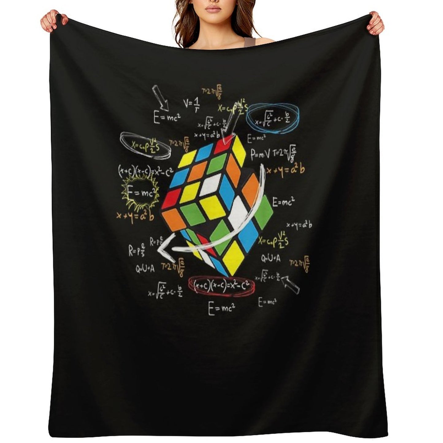 Cool Math Rubik Rubix Rubics Player Cube Math Lovers T-Shirt Durable Throw Blanket