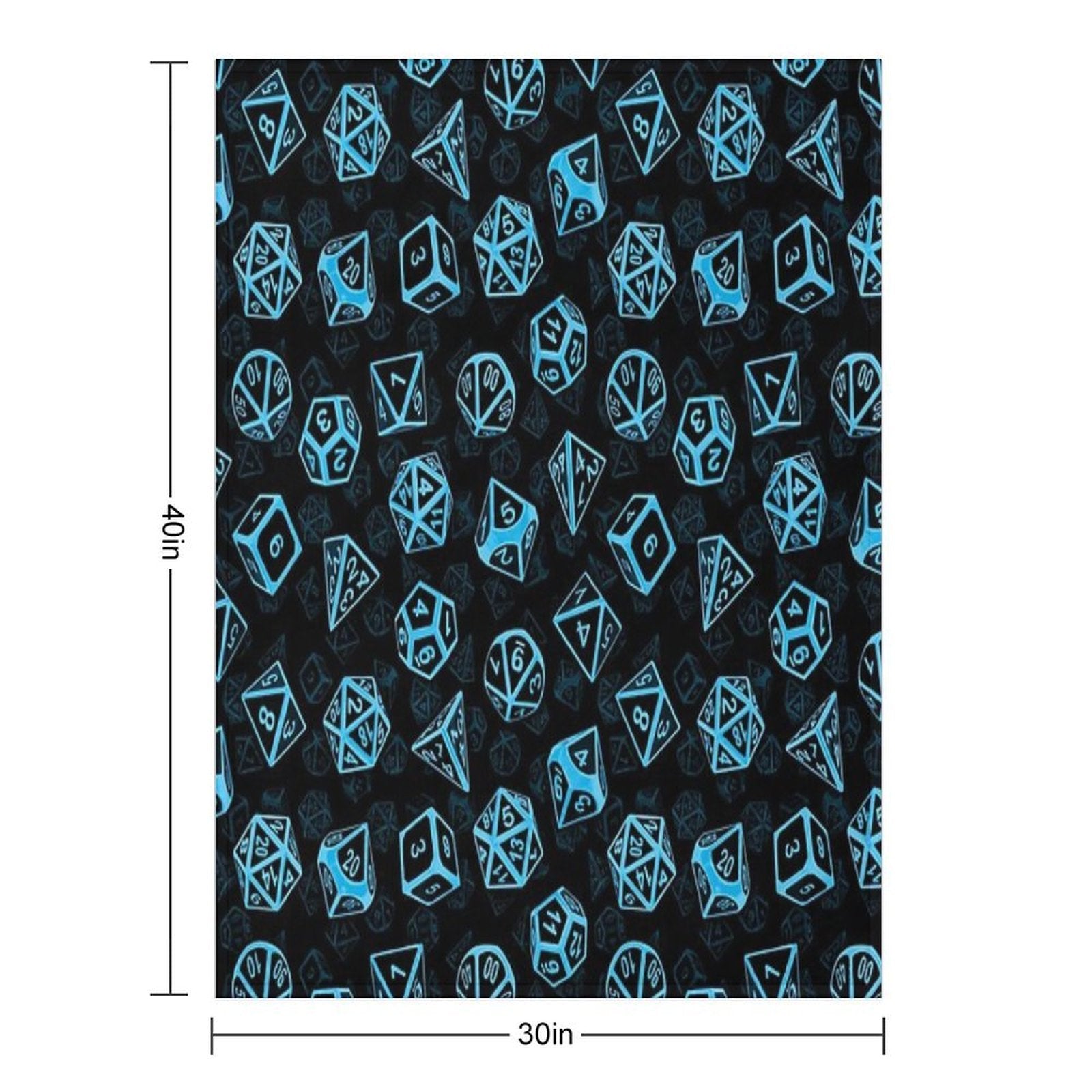 D20 Dice Set Pattern (Blue) Shrink-resistant Throw Blanket