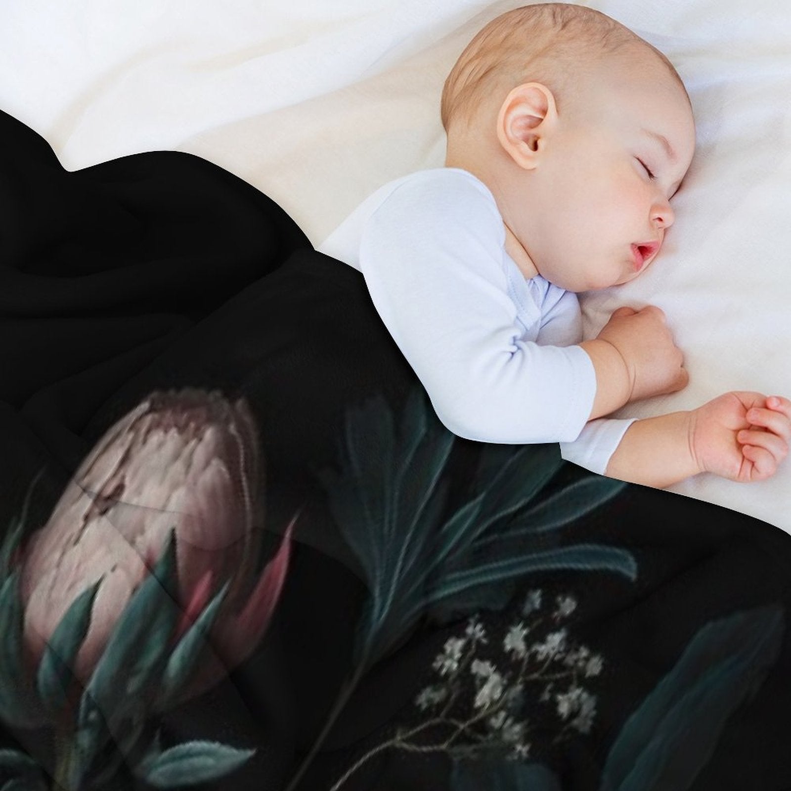 Dark Academia Peony Botanical All-season Throw Blanket