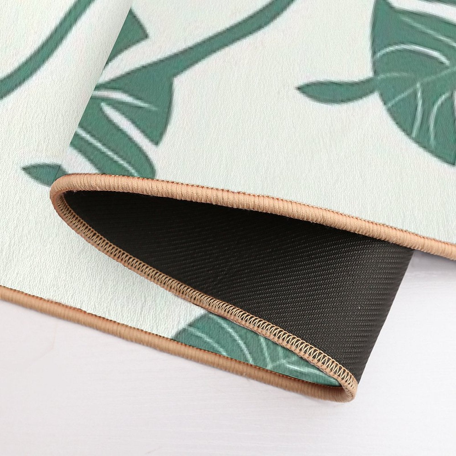 Abstract Monstera Leaf Pattern  Eco-Friendly Bath Mat