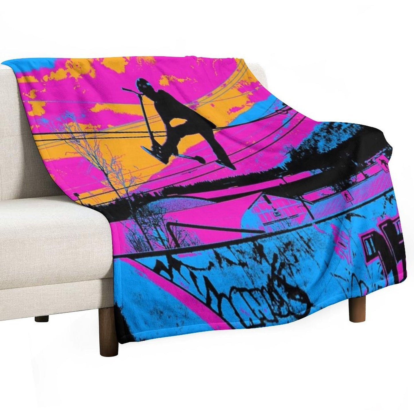 Let's Fly! - Stunt Scooter Versatility Throw Blanket