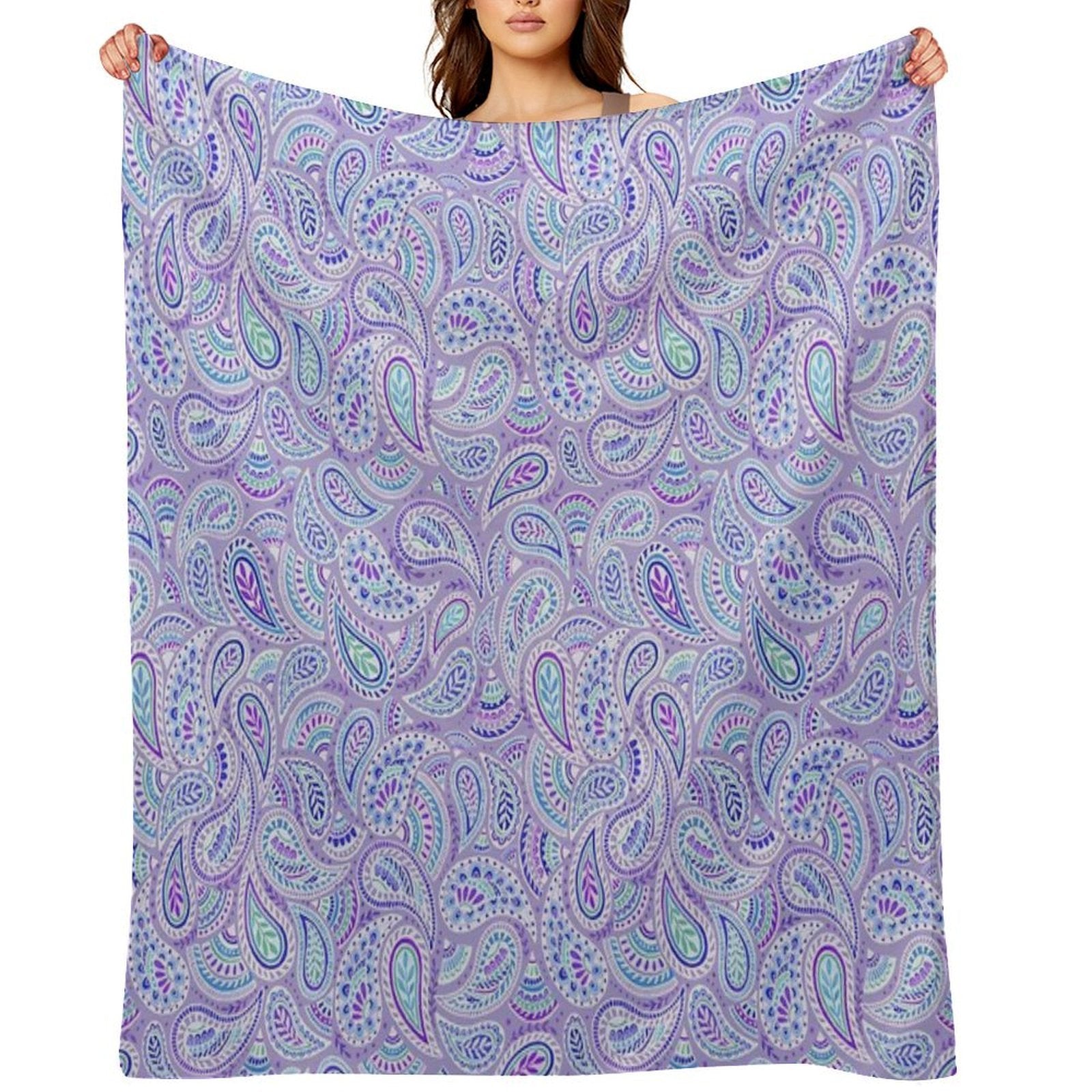Purple Paisley Eco-conscious Throw Blanket