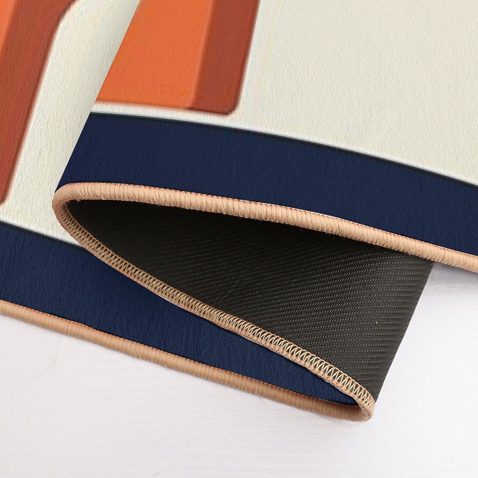 Mid-Century Modern Meets 1970s Orange & Blue  Odorless Bath Mat