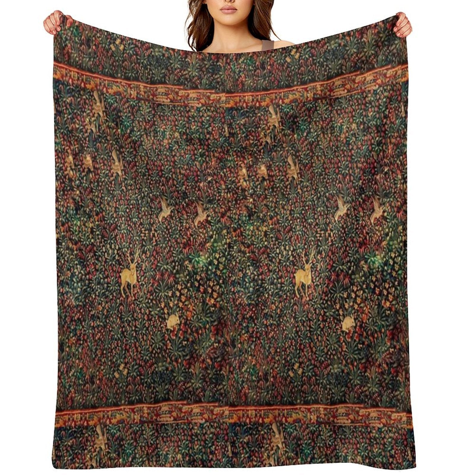 Medieval Tapestry Wrinkle-free Throw Blanket
