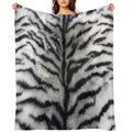 White Tiger Print Animal Skin Fur Pattern Shrink-resistant Throw Blanket