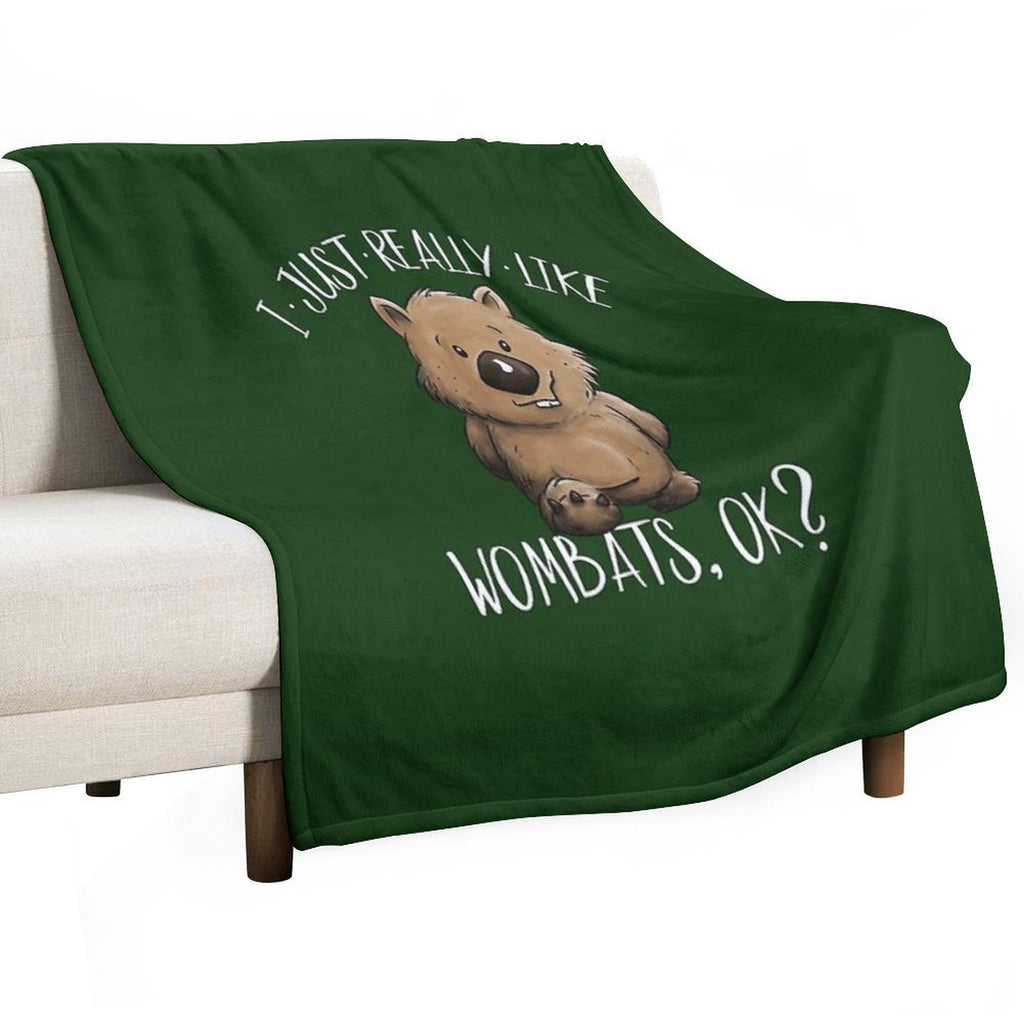 I Just Really Like Wombats OK Cute Marsupial Wombat Wrinkle-free Throw Blanket