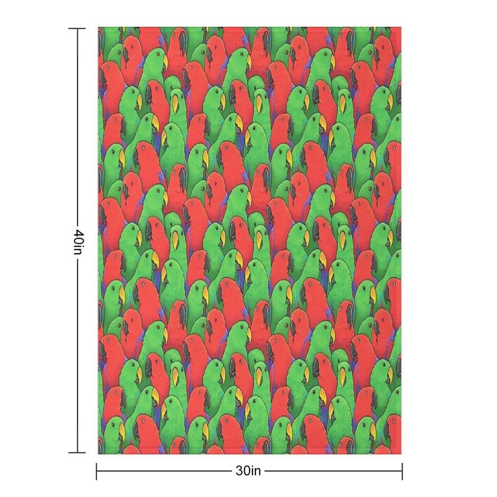 Male And Female Eclectus Parrots Sustainable Throw Blanket