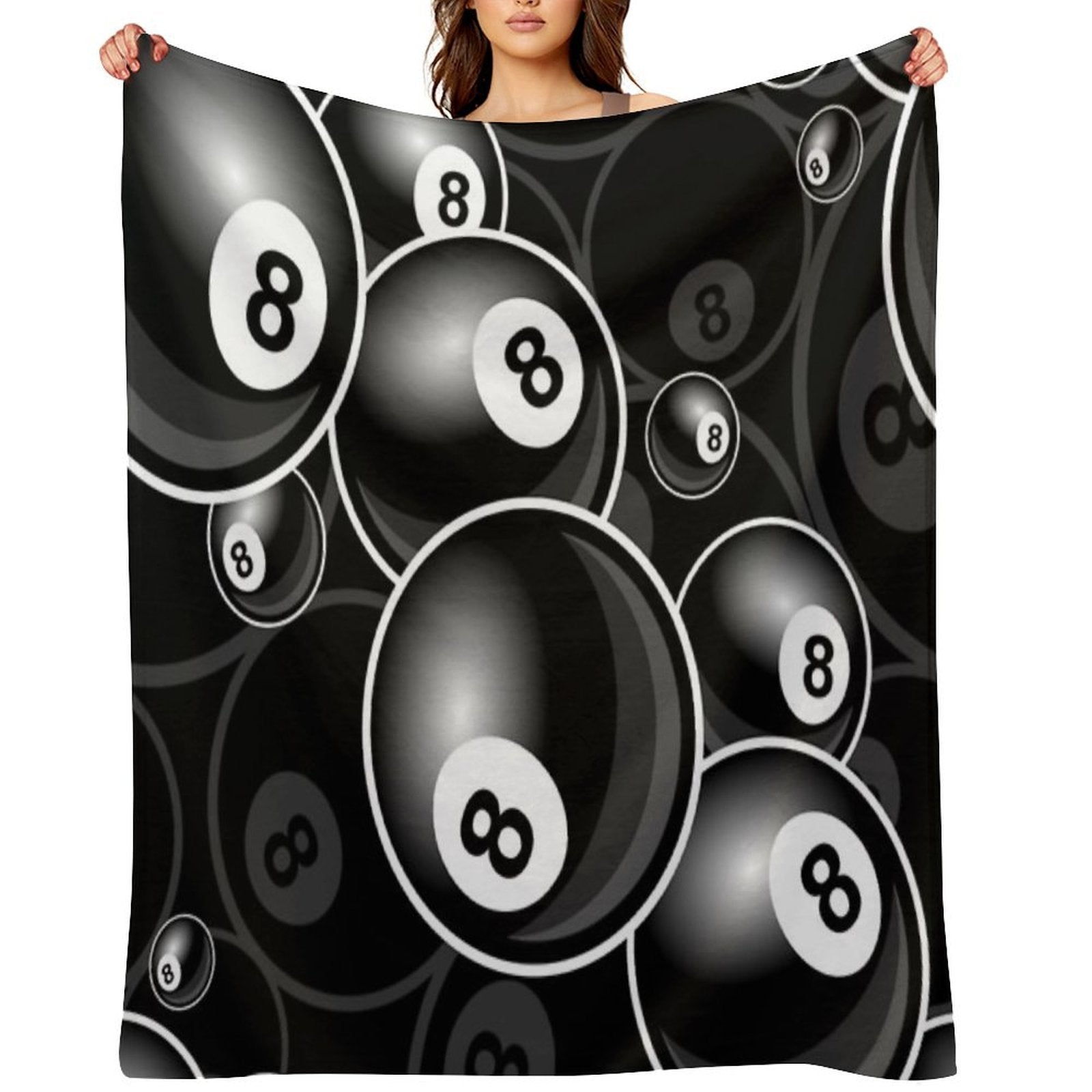Billiards Black 8 Ball 8-Ball Black And White Comfort Throw Blanket