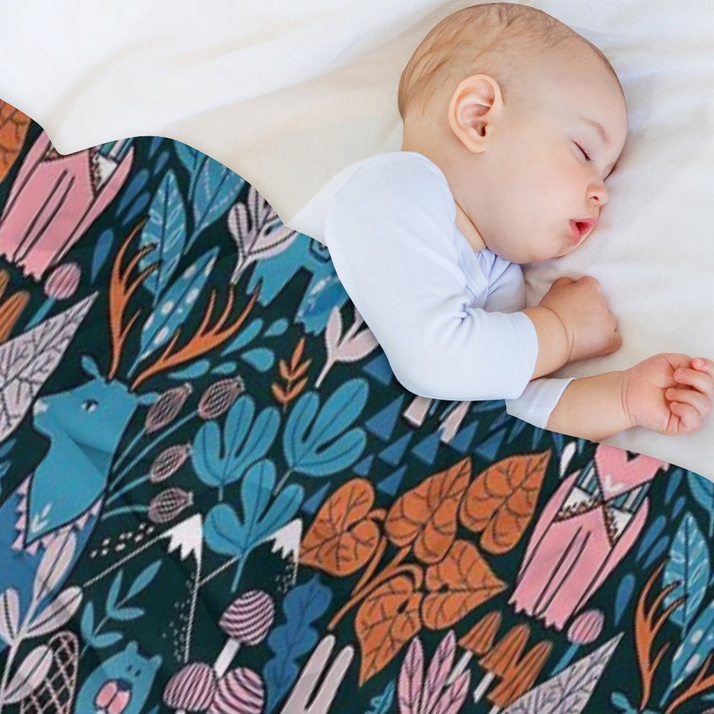 Animals of Canada. Forest, Plants, Mountains, Mushrooms Sustainable Throw Blanket