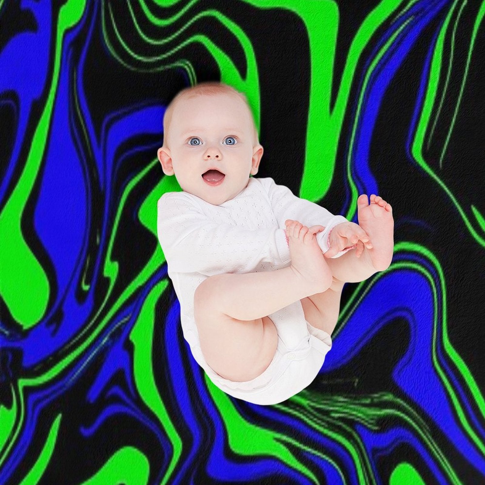 Blue Green And Black Oil Slick All-season Throw Blanket