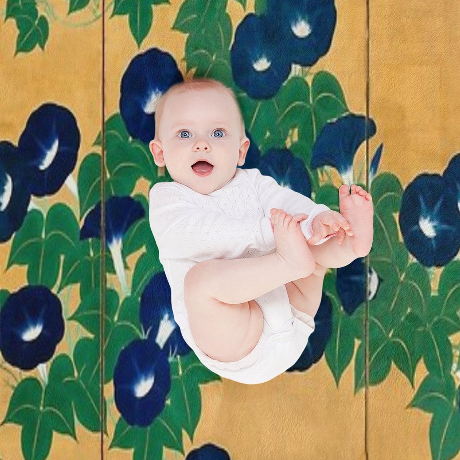 Morning Glories by Suzuki Kiitsu Sustainable Throw Blanket