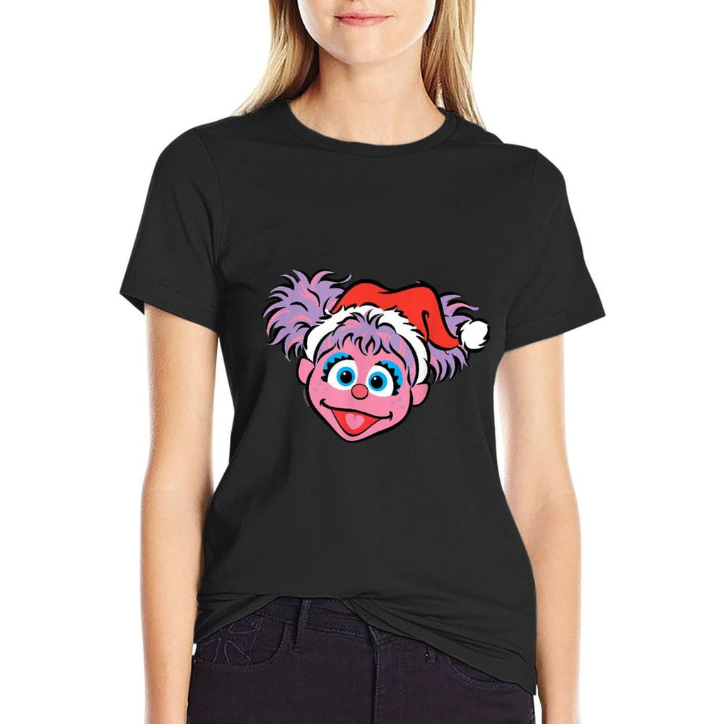 Sesame Street Christmas Santa Hat Abby Cadabby Face  Graphic-printed T-Shirt