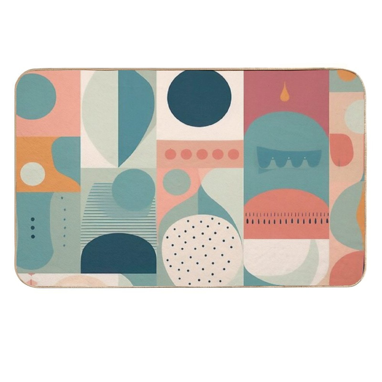 Geometric Design  Repositionable Bath Mat