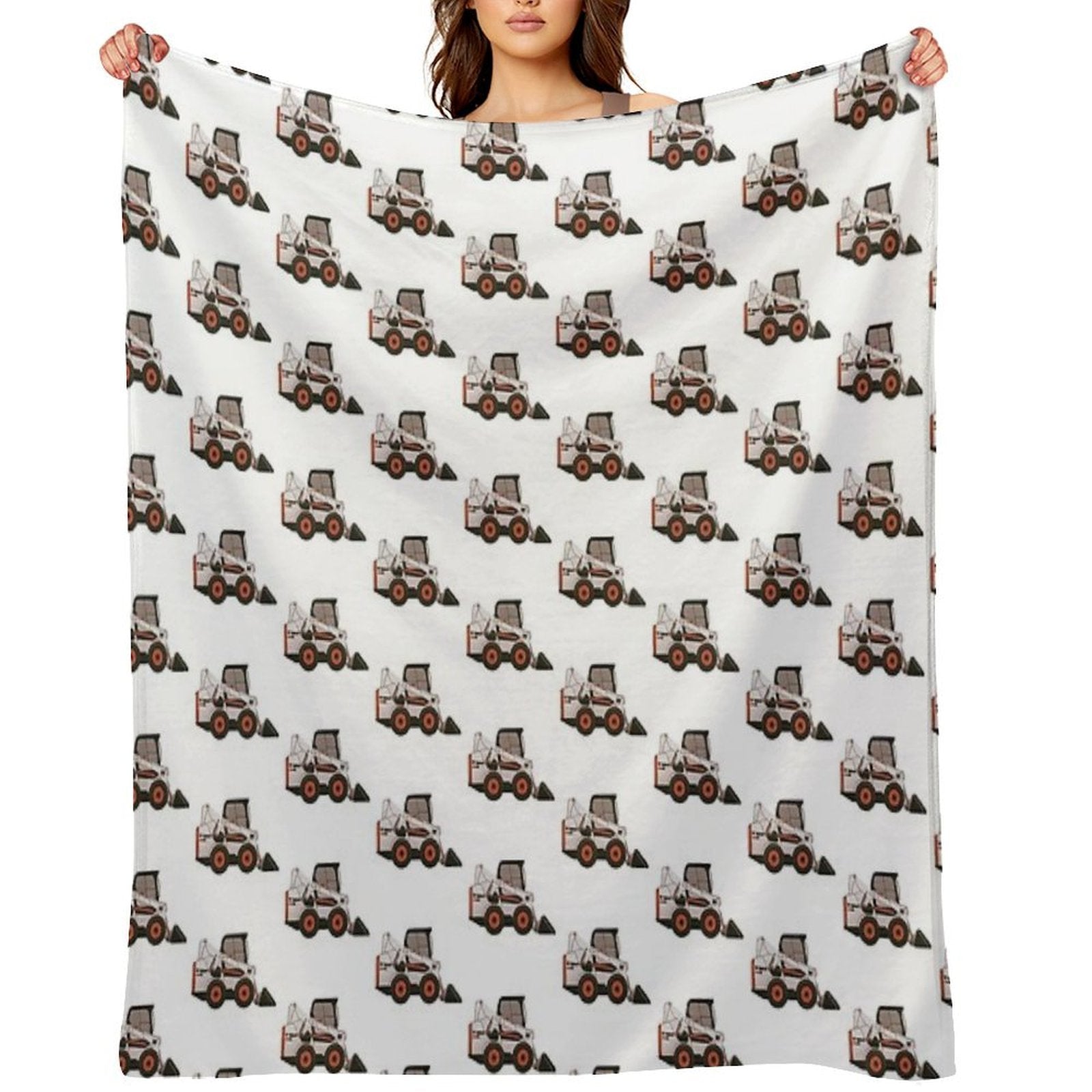 Bobcat Skidsteer Shrink-resistant Throw Blanket
