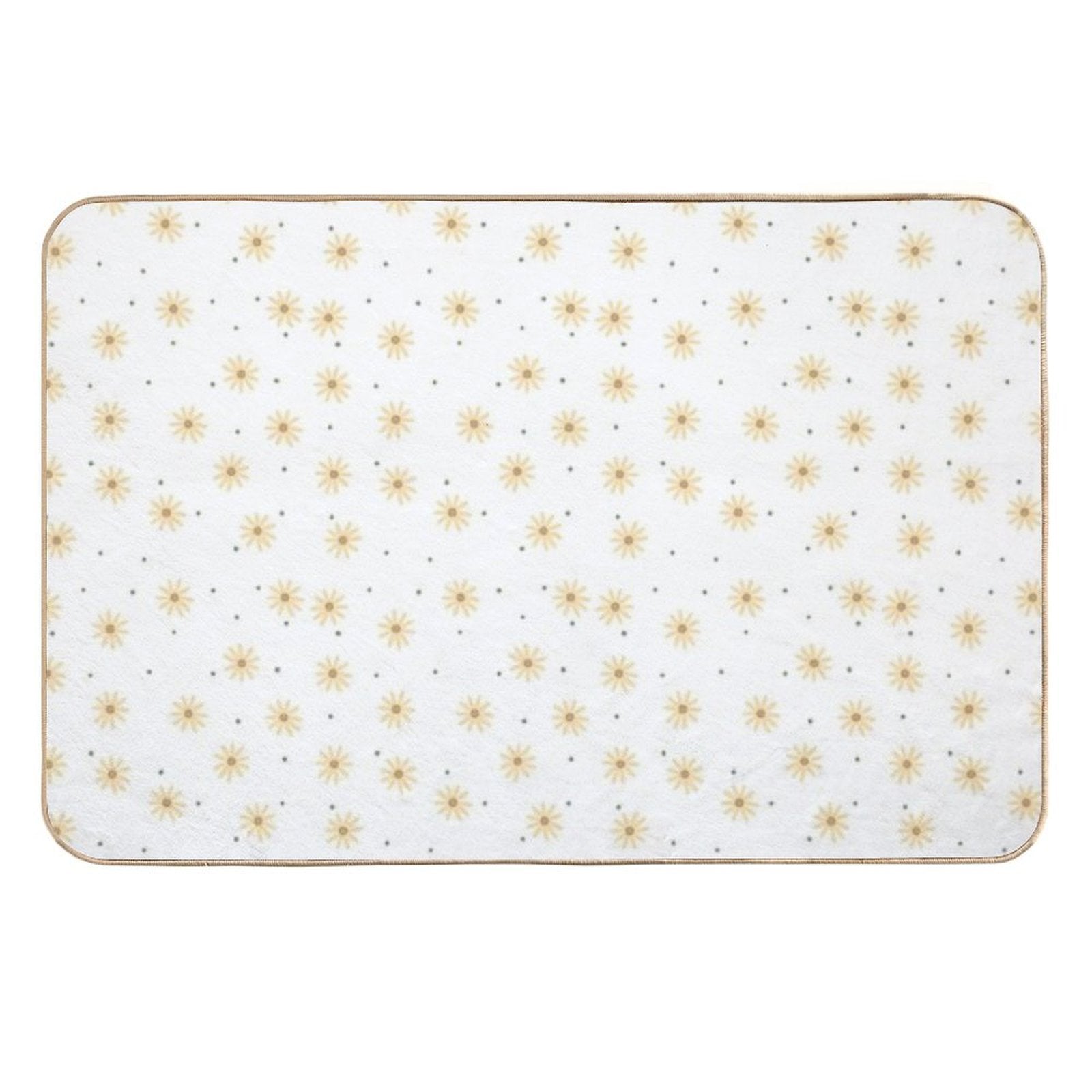 Dainty Yellow Daisies on White  High-Traffic Bath Mat