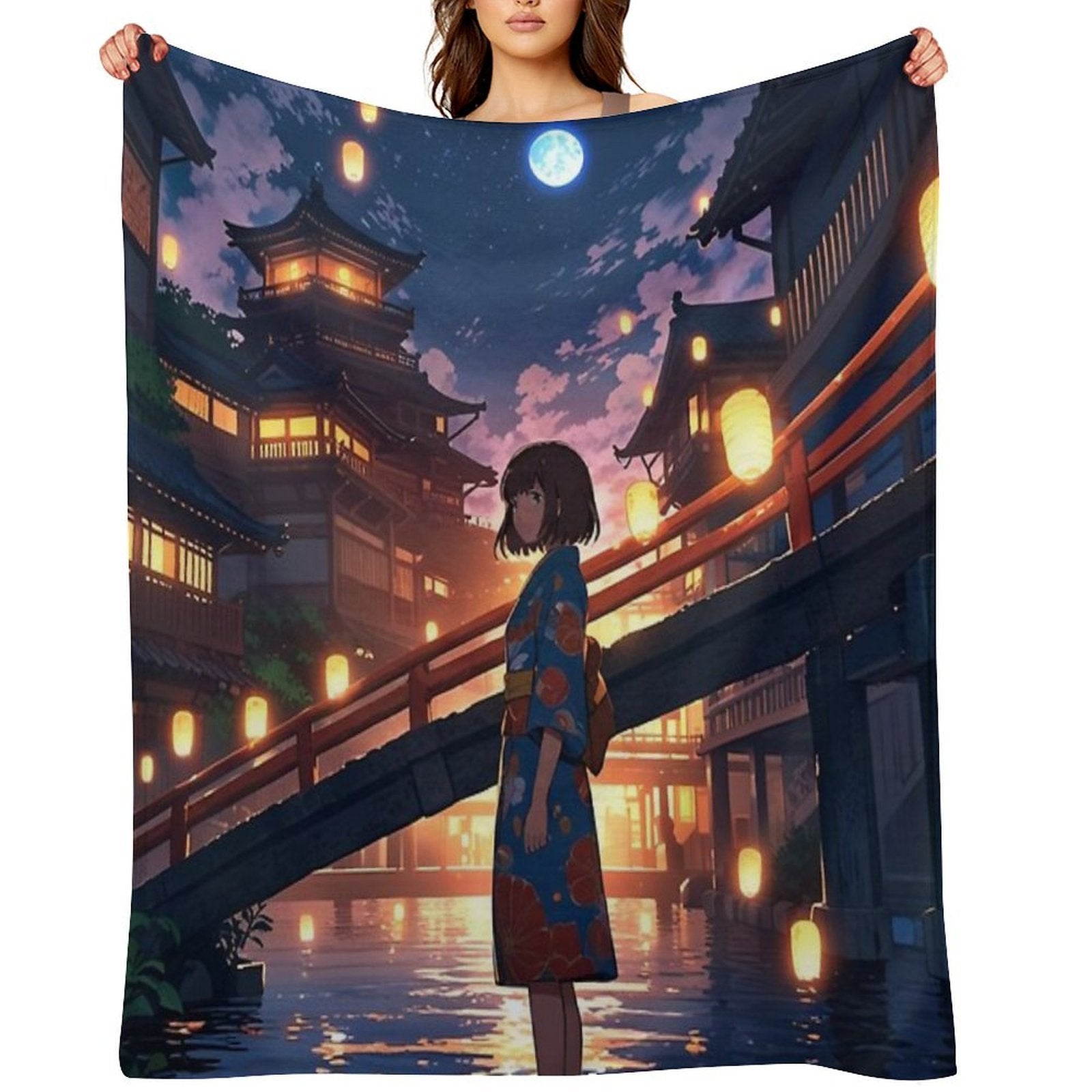 Spirited Away Night Scene All-season Throw Blanket