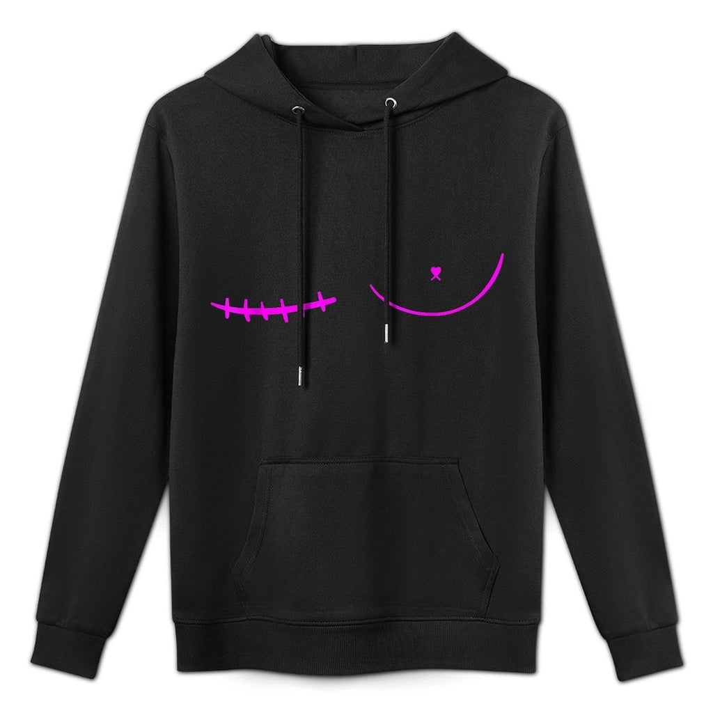 Right Mastectomy Scar Breast Cancer Survivor Durable Construction Hoodie