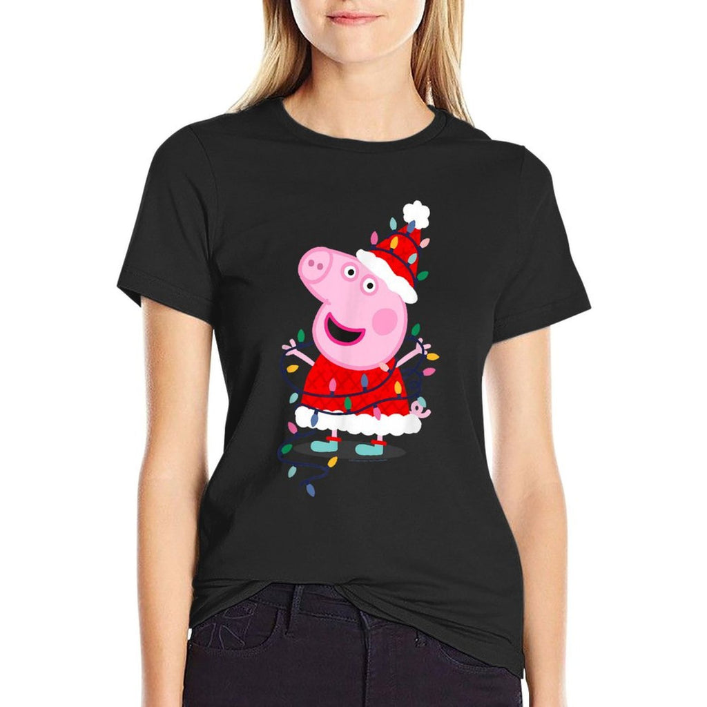 Peppa Pig Christmas Lights  Heathered Texture T-Shirt