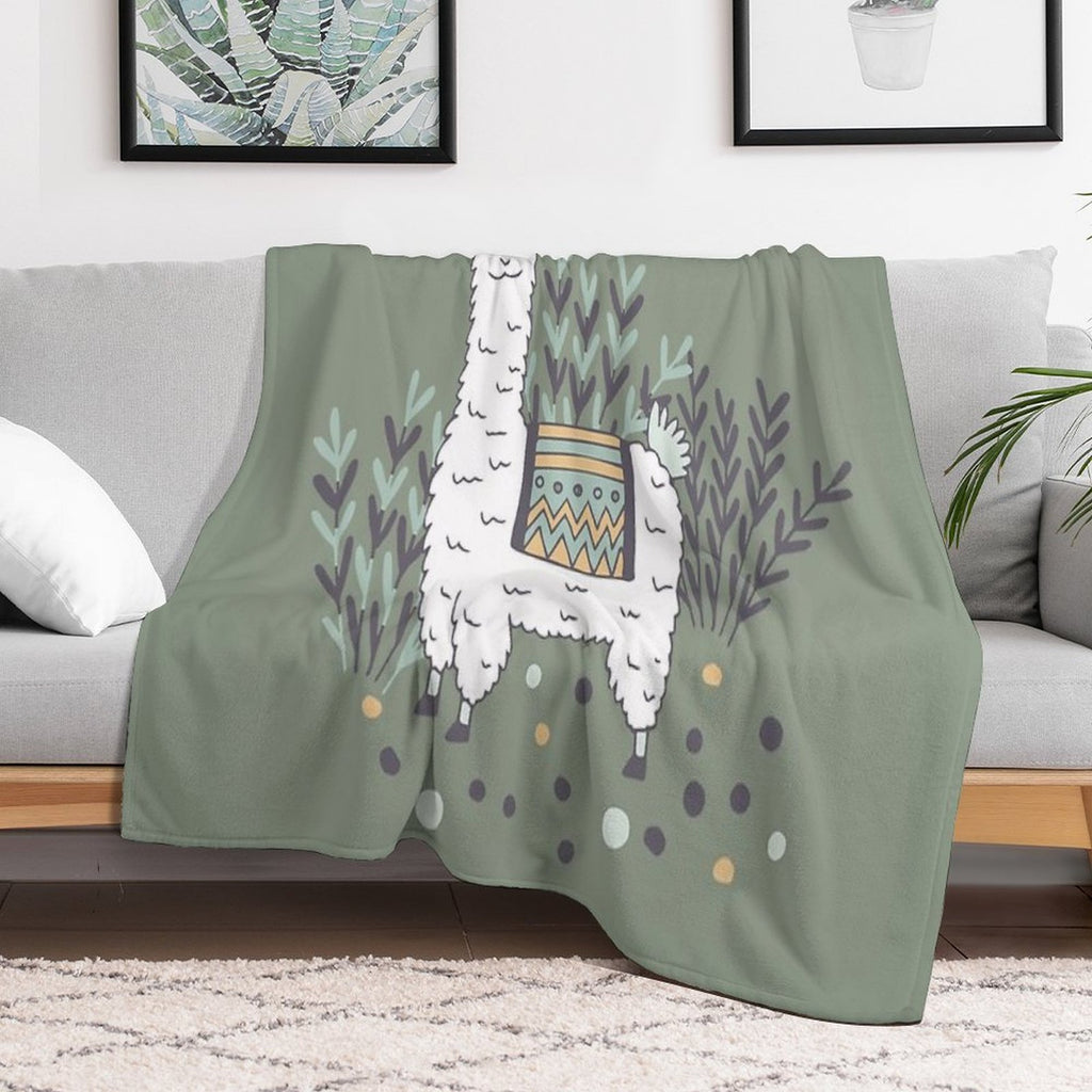 Smug Llama Machine-washable Throw Blanket