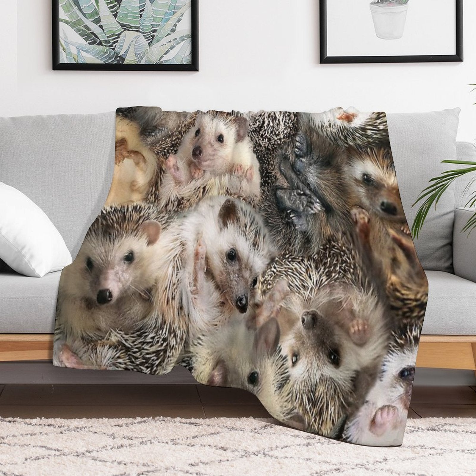 Hedgehogs Compact Throw Blanket