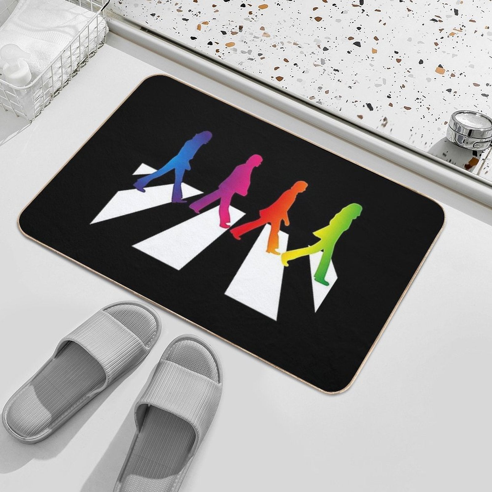 Rainbow Abbey Road Walking Streets  Long-Lasting Bath Mat