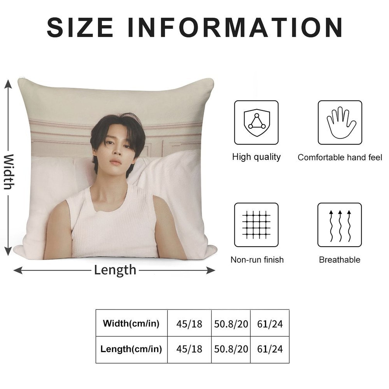 Jimin Face Soft Multiple Sizes Throw Pillow