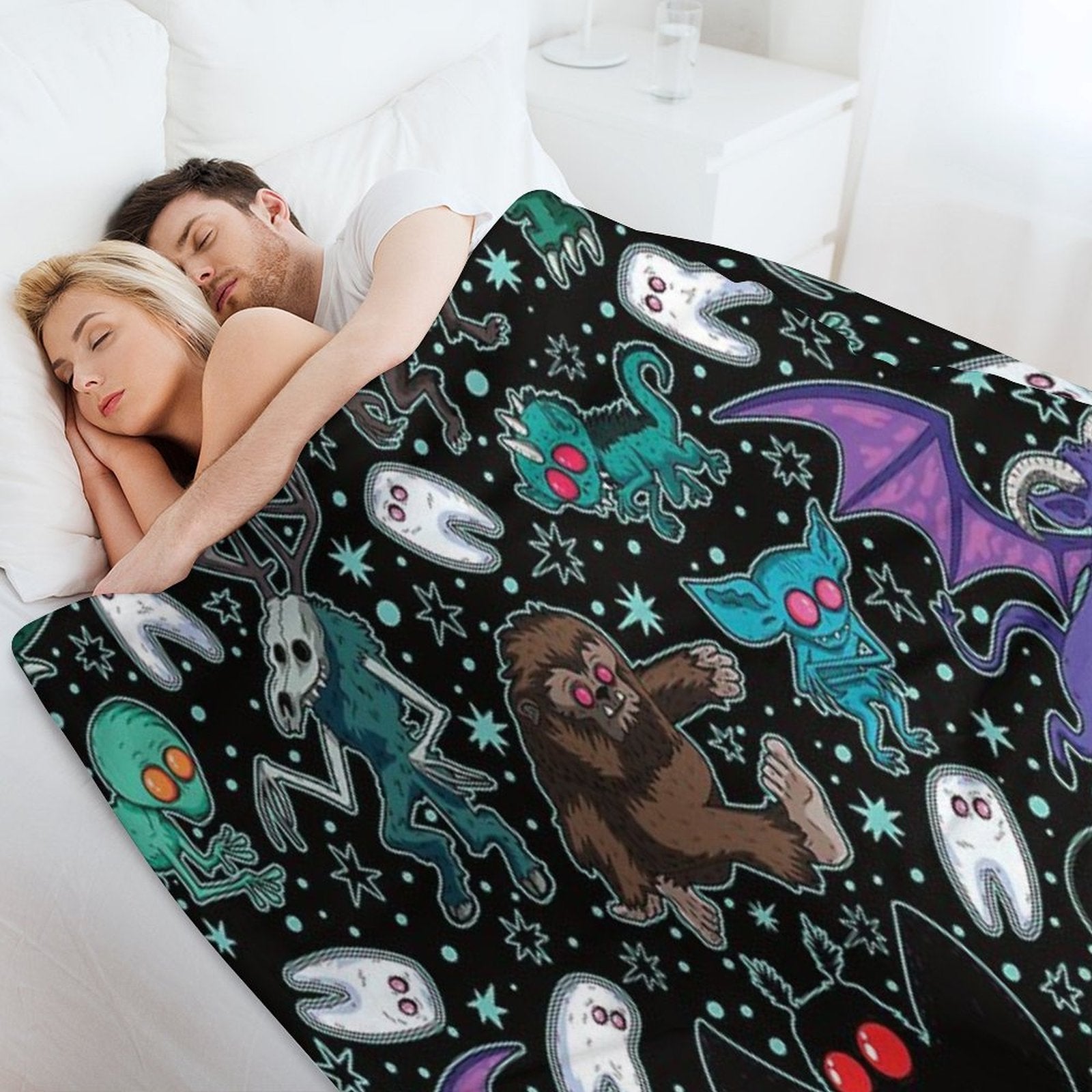 Cryptids Night Black Compact Throw Blanket