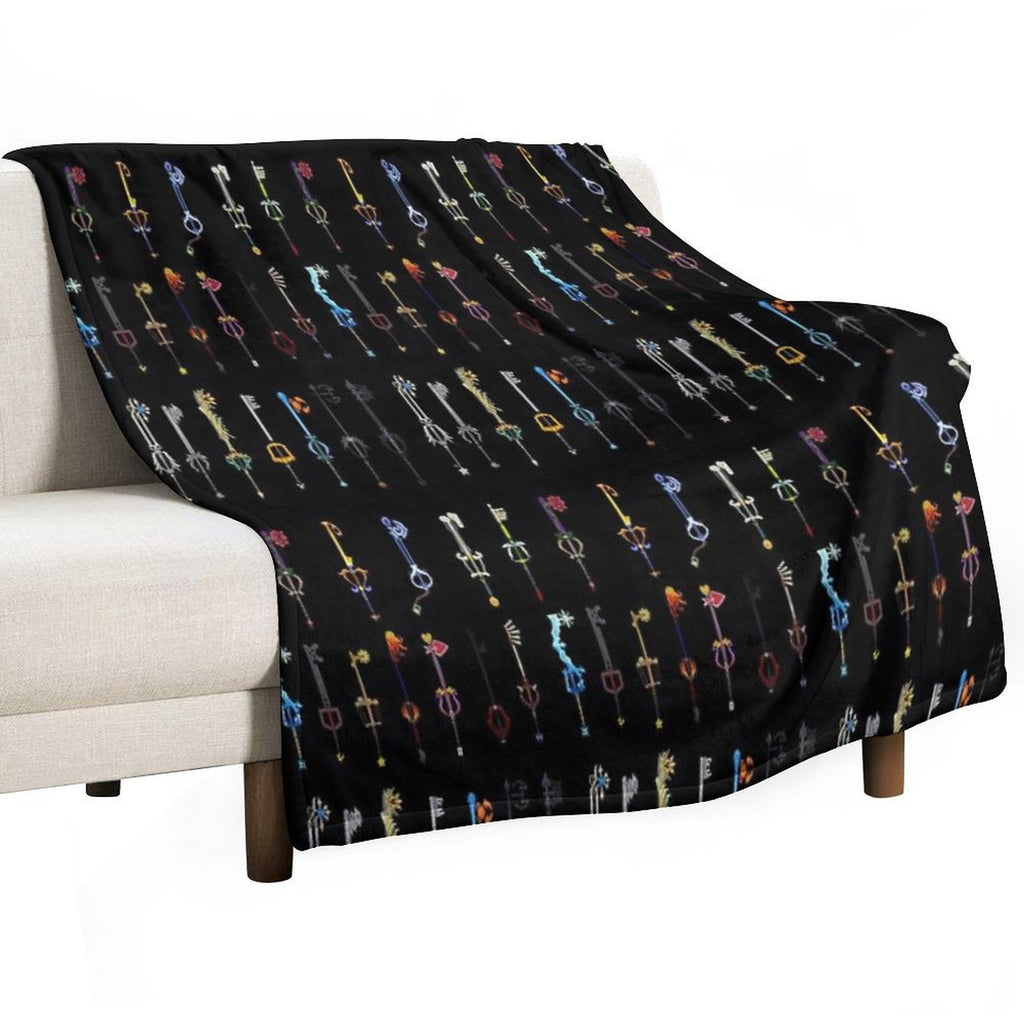 Kingdom Hearts - Keyblades Travel-friendly Throw Blanket