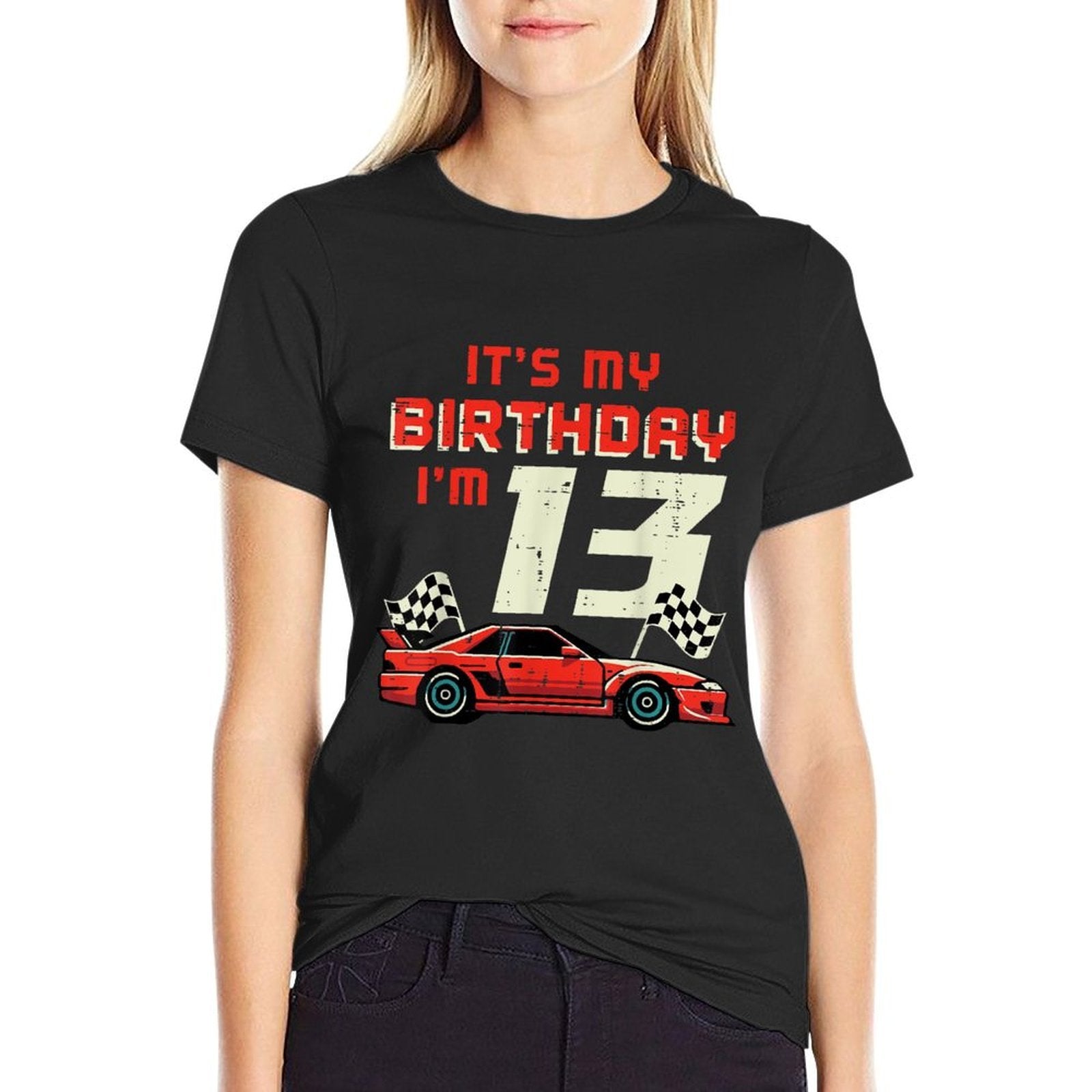Its My Birthday Im 13 Race Car 13th Bday Thirteen Year Boys  Vintage-inspired T-Shirt