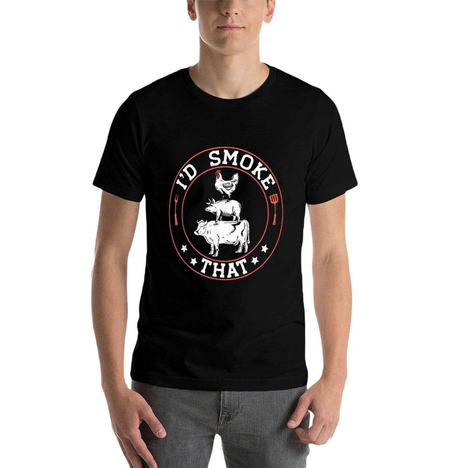 Chef Butcher BBQ Smoker Id Smoke That Barbecue Pitmaster  Tagless Design T-Shirt