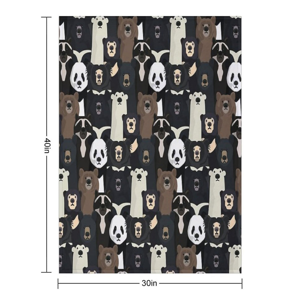 Bears of The World Pattern Gift-ready Throw Blanket