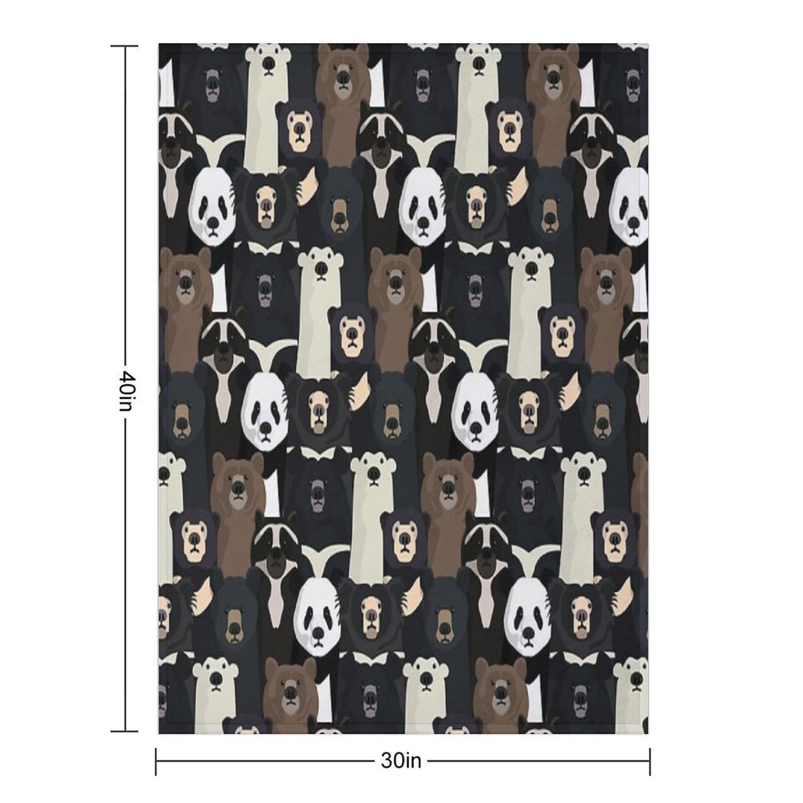 Bears of The World Pattern Gift-ready Throw Blanket