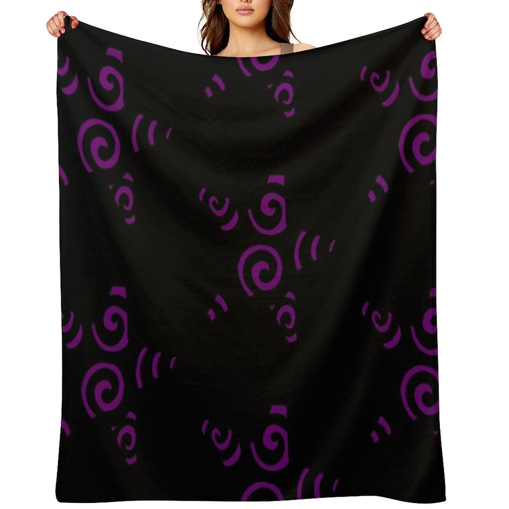 Purple Swirly Star Plush Throw Blanket