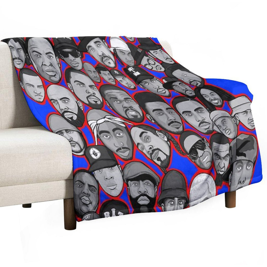 Old School Hip Hop Legends Collage Art Compact Throw Blanket