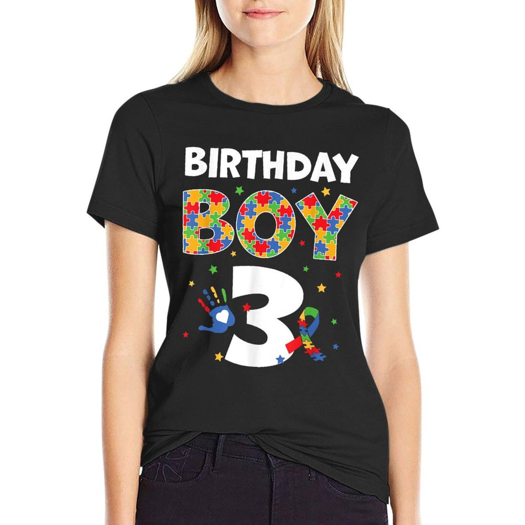 The 3rd Birthday Boy Autism Awareness Puzzle Piece  Relaxed-fit T-Shirt