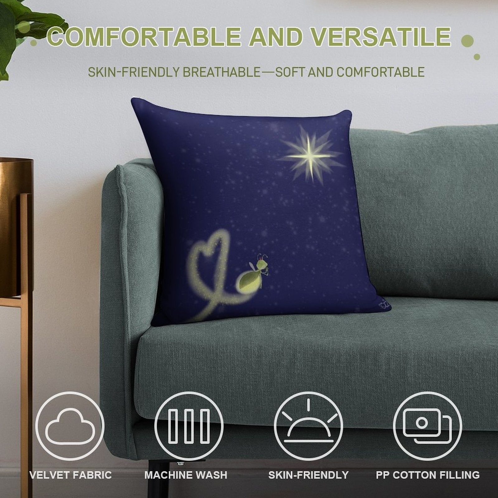 Ray And Evangeline Soft Fade-Resistant Throw Pillow