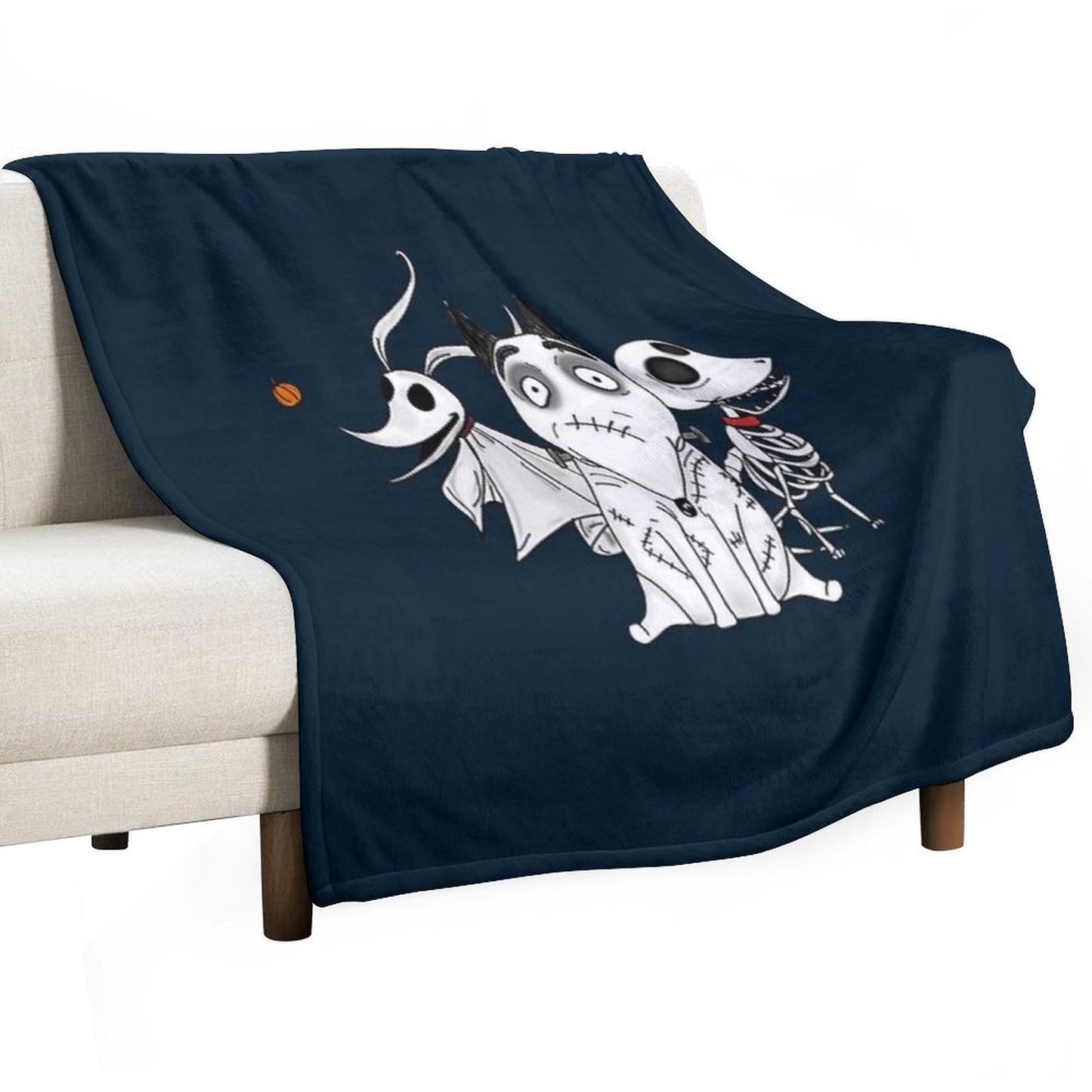ZERO, SCRAPS And SPARKY Dog Tim Burton Movies All-season Throw Blanket