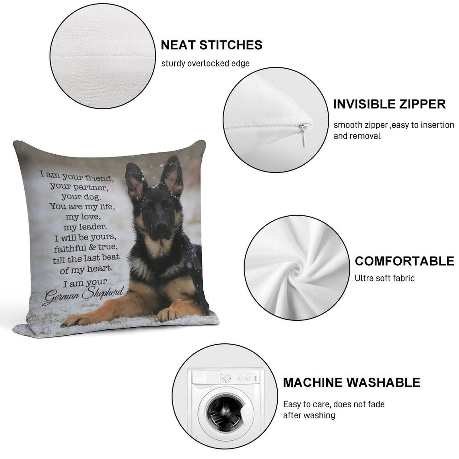 I Am Your German Shepherd Soft Luxury Feel Throw Pillow