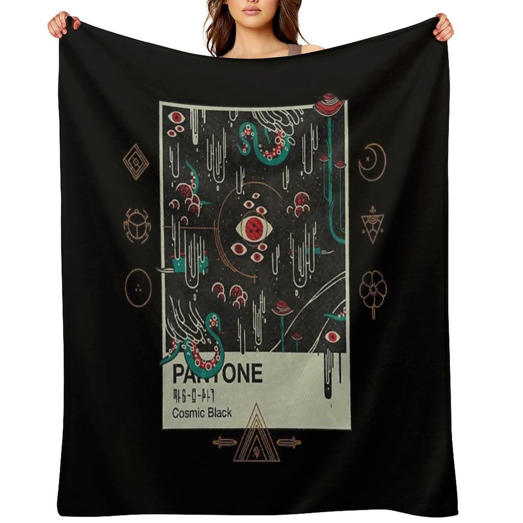 Cosmic Black Versatility Throw Blanket