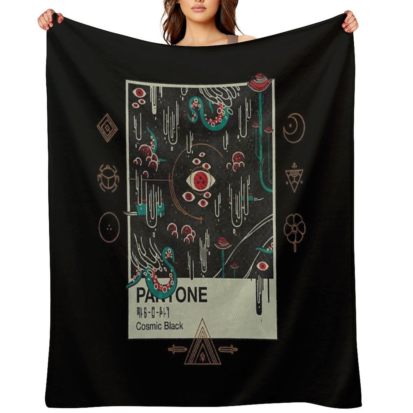 Cosmic Black Versatility Throw Blanket