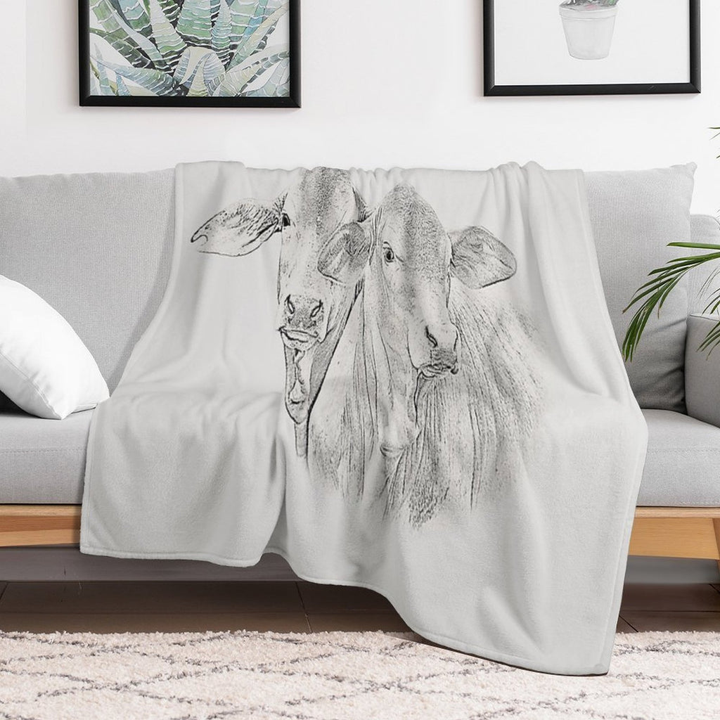 BRAHMAN CALVES, WALL ART Compact Throw Blanket