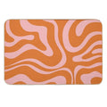 Liquid Candy Retro Abstract Pattern in Pink And Orange  Easy To Clean Bath Mat
