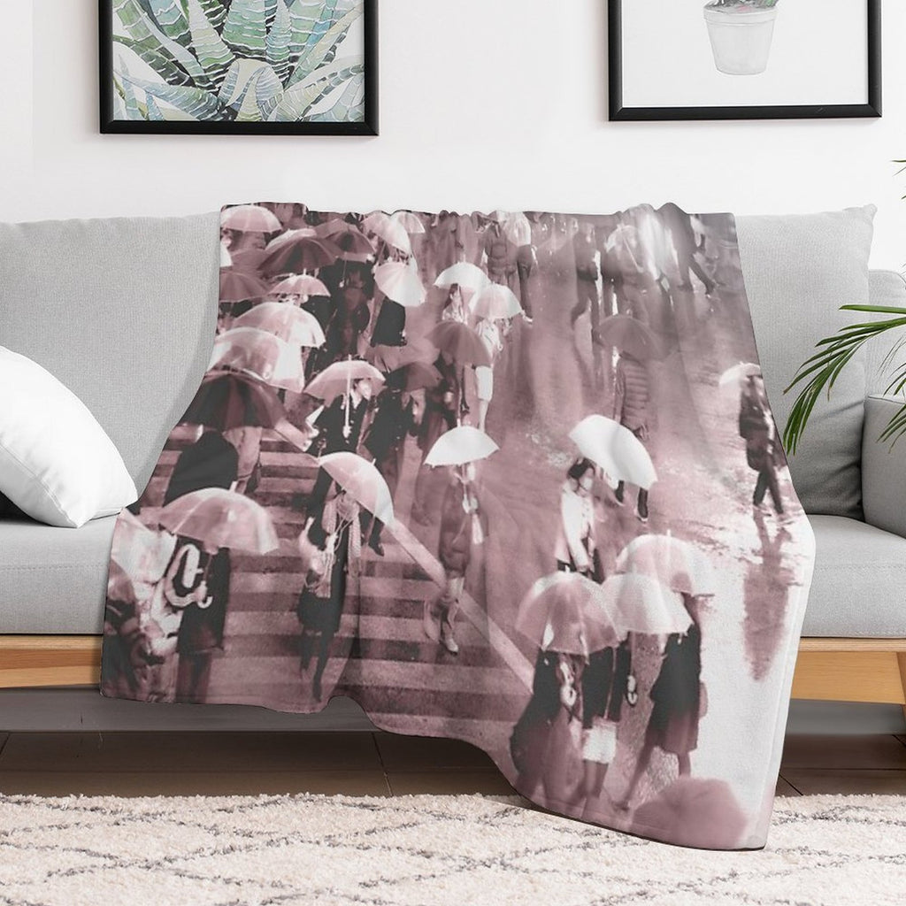 Rainy Day in Shibuya Multi-functional Throw Blanket