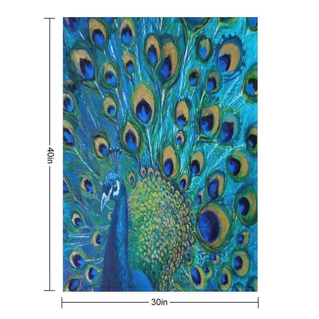 Peacock Full Glory 2 Machine-washable Throw Blanket