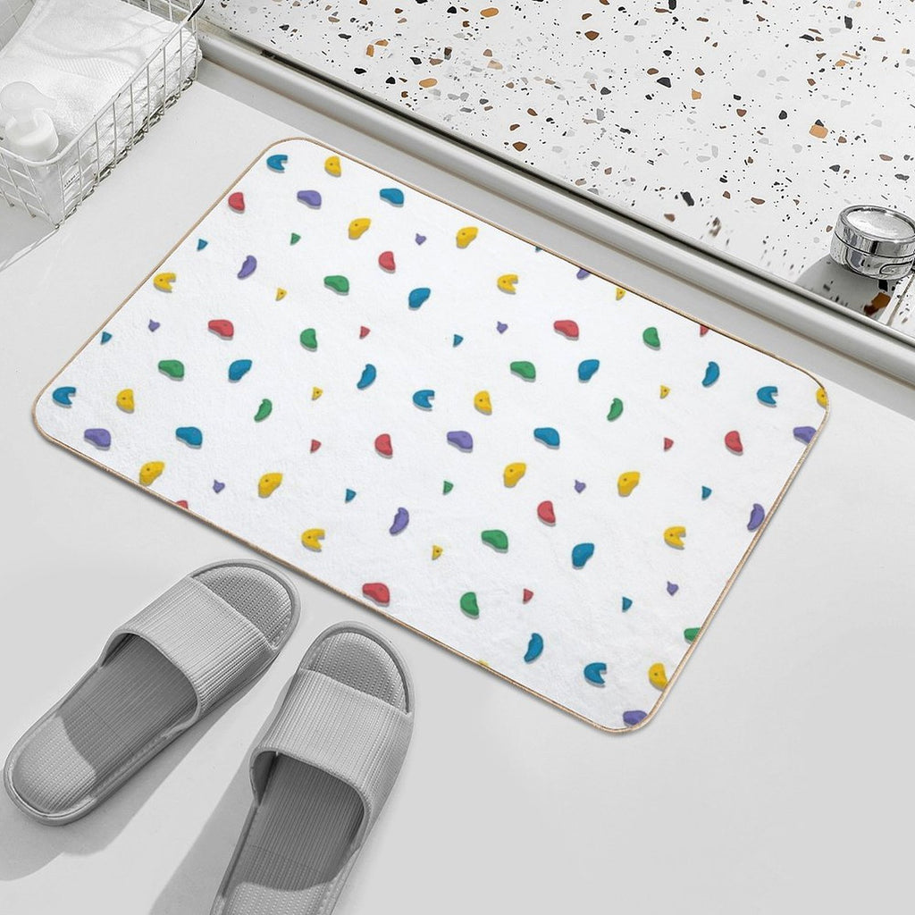 Rock Climbing Boulder Hold Pattern  Fade-Resistant Bath Mat