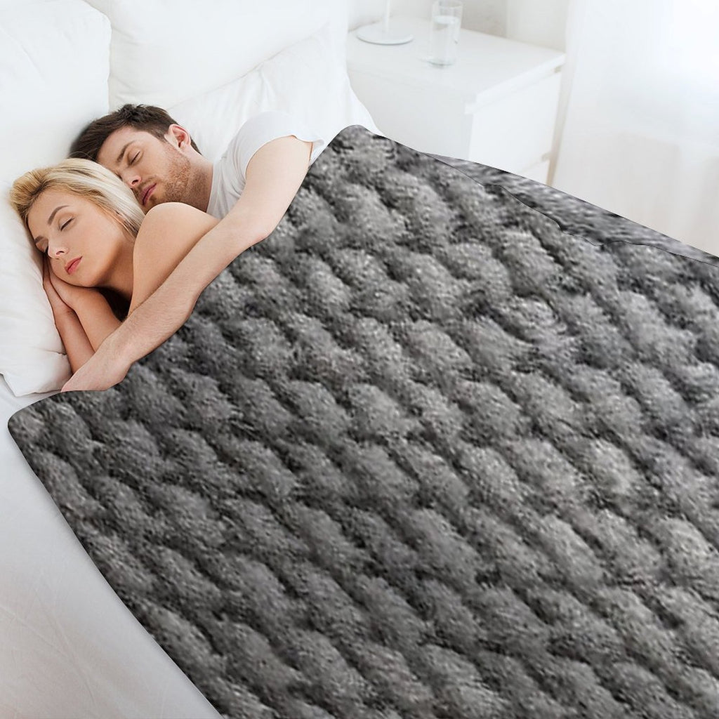 Tiny Gray Basketweave Pattern Quick-dry Throw Blanket