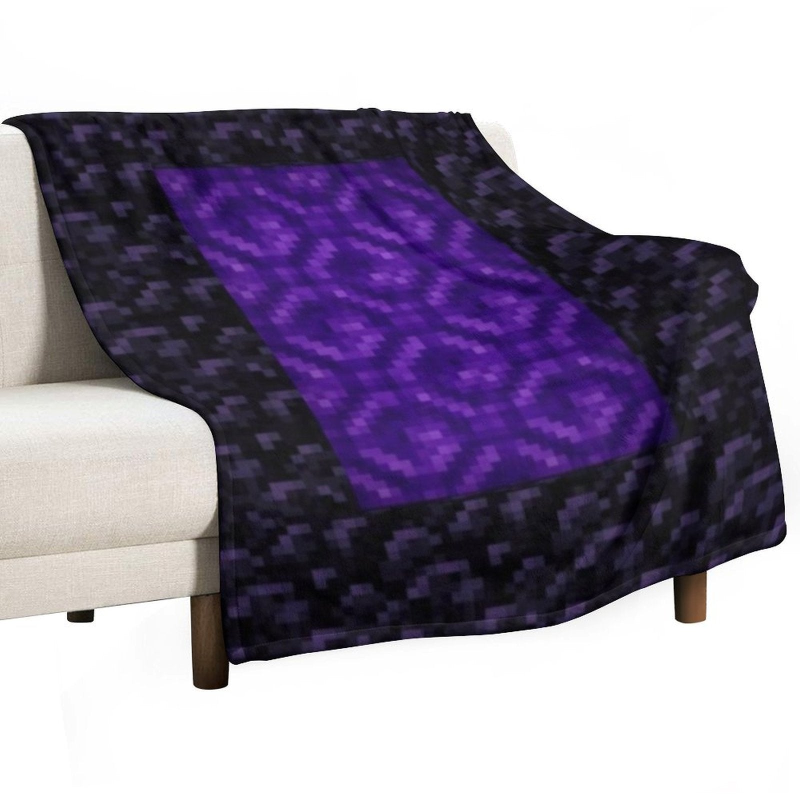 Nether Portal Pixel Blanket Versatility Throw Blanket