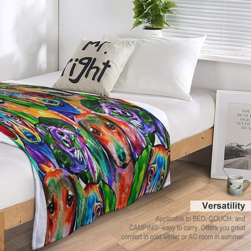 Dachshund Dog Collage Wrinkle-free Throw Blanket