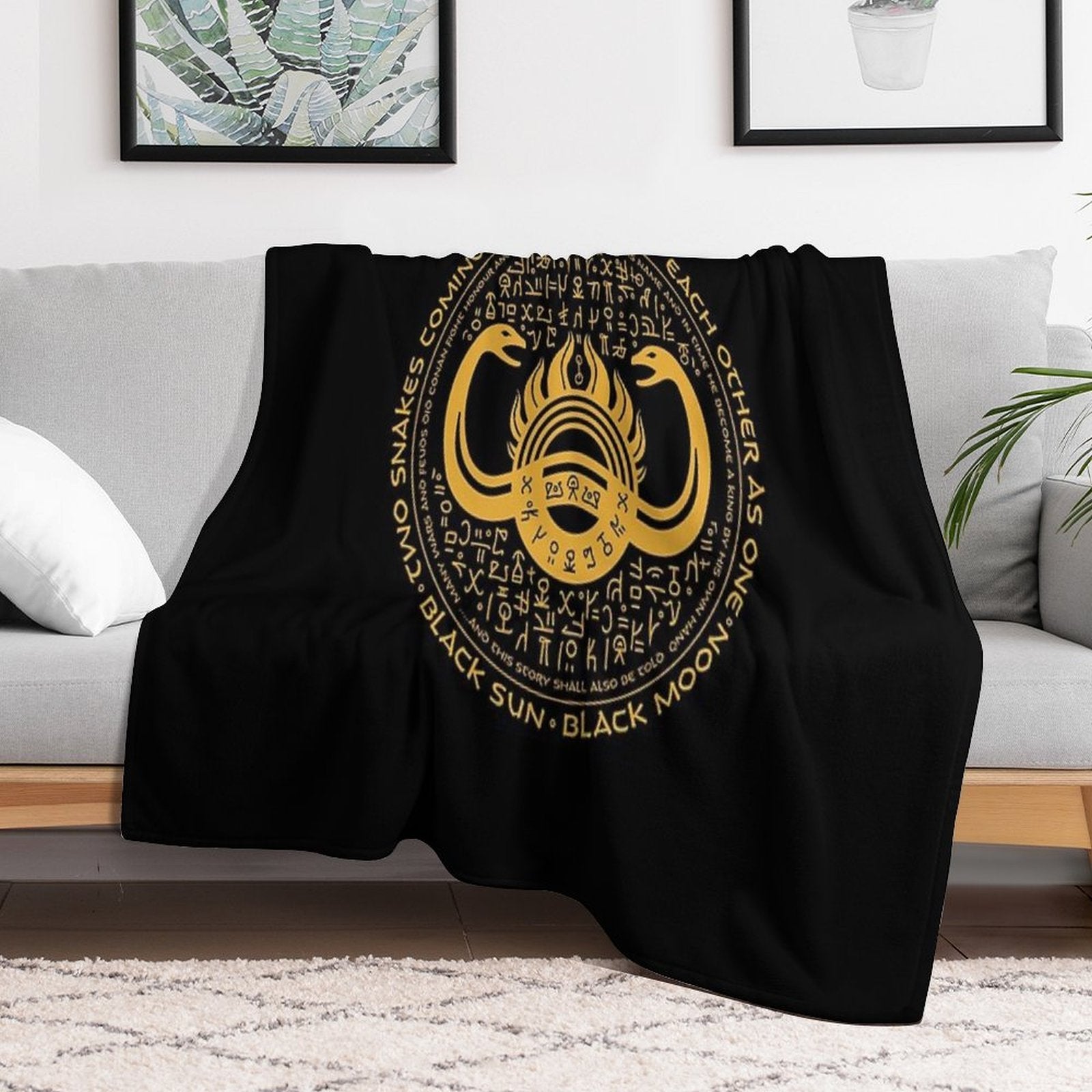 Thulsa Doom Two Snakes Coming Together Sustainable Throw Blanket